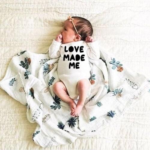 Love Made Me Newborn Baby Long Sleeve Romper Clothes Infant Boys Girls Jumpsuit Toddler Funny Fashion Long Sleeve Outfit
