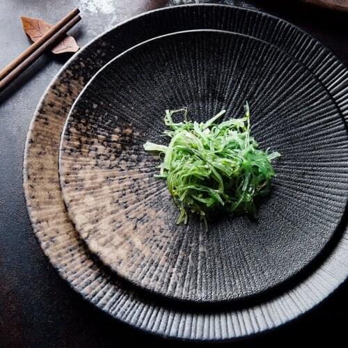 FANCITY Creative Japanese-style retro ceramic large discs, specialty restaurants, western food steak plates, pasta plates, hou