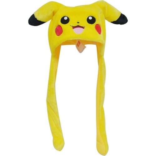 Pokemon kawaii Plush Hat Moving Rabbit Ear Hat Stuffed Party Decor Dance Cap Unicorn Plush Toy