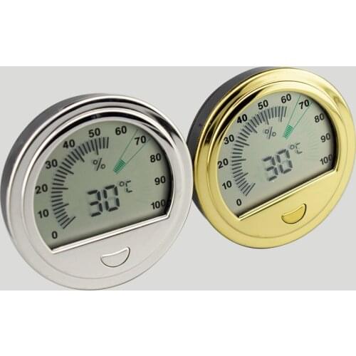 Wholesale-Nice Accessories MINI Round Digital Humidor Dedicated Homothermal Electronic Accurate Cigar Hygrometer