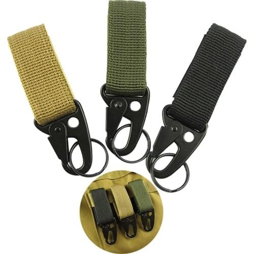 Mens Outdoor Tactical Key Chain EDC Military Nylon Carbine Men Keychain Multi-Function Eagle Hooks Belt Key Ring Pendant J350