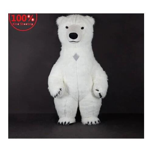 Air Inflatable Polar Bear Mascot Costume for Advertising Wedding Customize Adult Mascot Costume Animal Costume White Brown Bear