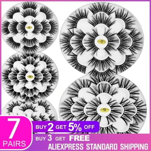 AY/8 7/5 Pairs/ set Mink Lashes Faux Eyelashes Mink False Eyelashes Dramatic Volume Lashes Eyelash Extension False Eyelashes