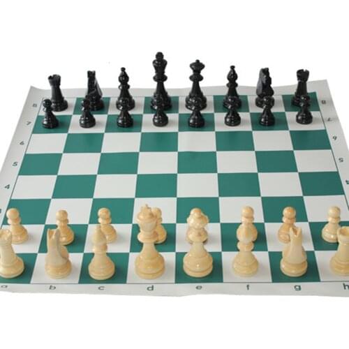 New Chess Game Extra Large Solid Wood Standard Game Chess Set Wooden Chess Pieces King High 97mm With Leather Plate Gift