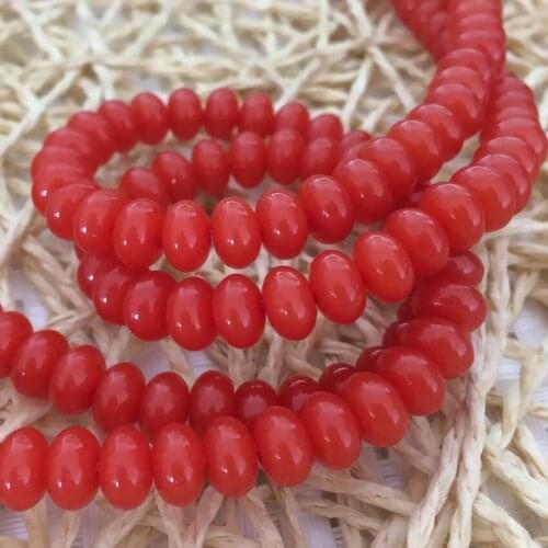 Orange Red Resin Beeswax New Fashion Charming Hot Selling 8X5mm Abacus Loose Beads 15 Inches B84
