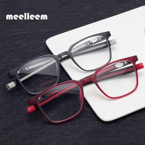 Portable Magnet Reading Glasses Men Women Unisex Adjustable Magnetic TR90 Square Frame Presbyopic Glasses Prescription Lense
