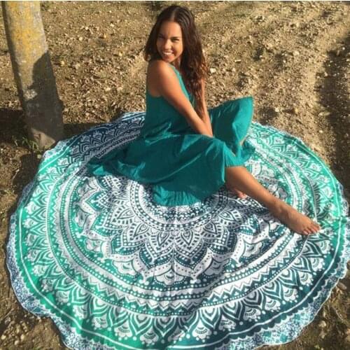 Polyester India Tapestry Flower Lotus Mandala Wall Hanging Bohemia Beach Mat Cappa Grassplot Mat Blanket Bikini Cover Up