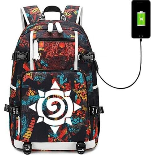 War Heroes of Hearthstone USB Port Backpack Bag Laptop School Book Bag Students Casual Girls Boys Rucksack