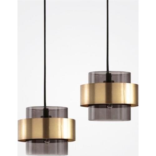 Nordic Color Glass LED Pendant Lights Bedroom Bedside Lamp Modern Minimalist Restaurant Bar Iron Decor Hanging Lighting Lamps