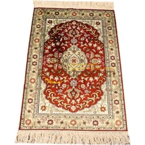 Traditional Floral Turkish Handmade Silk Oriental Persian Rug Carpet