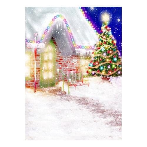VinylBDS 5x7ft Backgrounds Happy Holidays Christmas Decoration Hanging Lights Look Good Photography Backdrops Photo