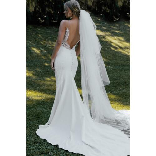 TOPQUEEN V27 Multilayer Veil for the Church Bridal Veils Cover Front and Back Simple Detachable Blusher Veil Bride Veil Long