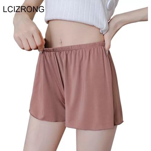 Summer Plus Size Short Sleep Bottoms Women Safety Short Leggings Sexy Loose Outwear Hot Pants Black White Skin Home Nightgown