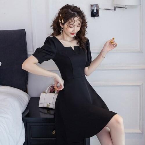 Women Summer Vintage Party Dress Y2K Lady France Style Temperament V-neckSimple and generous mini Dress Vestido 2021