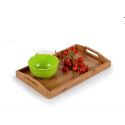 1PC Bamboo Pallet Kungfu Tea Tray Saucer Fruit Plate Kitchen Organizer Cutlery Storage Table Admission tray bandeja EJL 0913