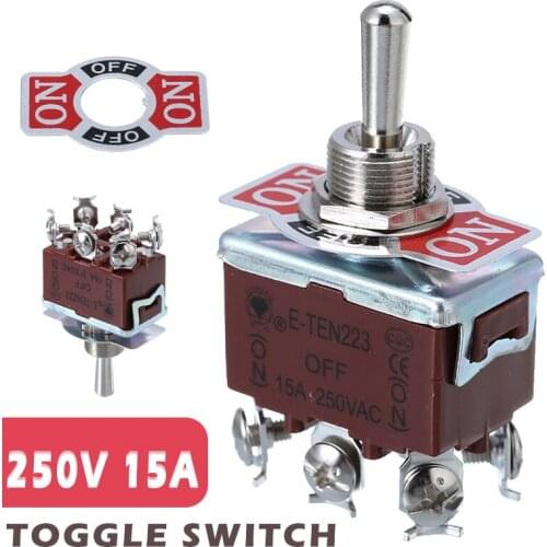 1pc Electric Toggle Switch 6 Pin DPDT 3 Positions Momentary (ON)-OFF-(ON) Switches 30*20*21mm with Waterproof Cap Mayitr