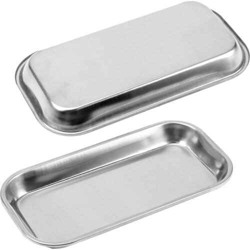 1 PCS Stainless Steel Medical Surgical Dental Dish Environmental Useful Tray With Recessed Corners Lab Instrument Tools Storage