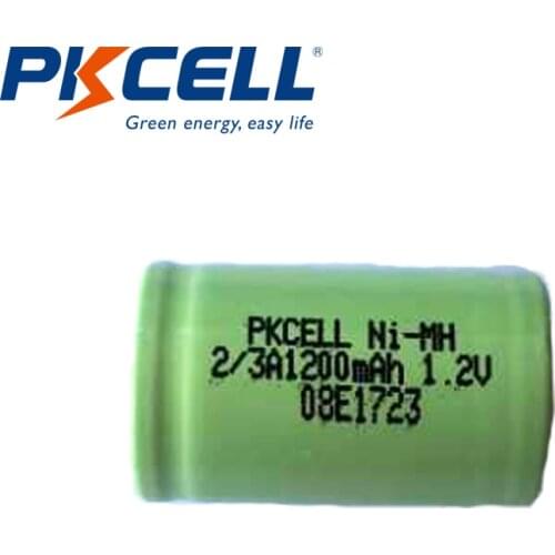 100pcs 2/3a 1200mah nimh battery indurstry 1.2v flat top for DIY