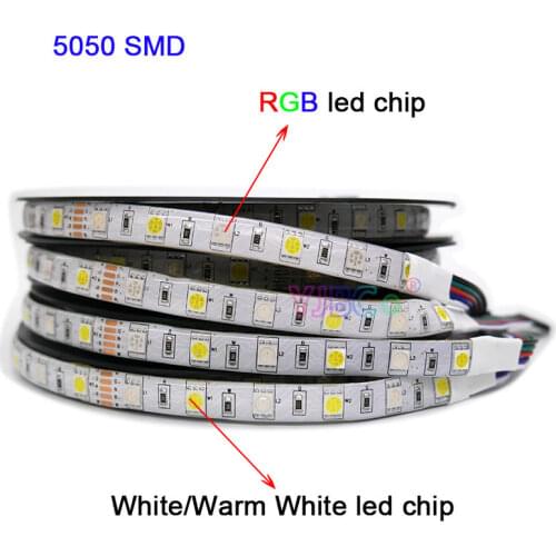 5m/lot DC12V 24V 60leds/M LED Strip Light RGB +( White/Warm White) RGBW RGBWW RGB CCT SMD 5050 Flexible Lamp Tape IP20/IP67