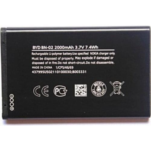 2000mAh BN-02 batteries for Nokia XL / XL 4G RM-1030 RM-1042 RM-1061 Mobile phone High quality Replacement Battery