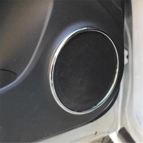 Car Accessories 4Pcs Chrome Audio Speaker Stereo Decorative Ring Cover Loop sticker For Chevrolet Holden Cruze 2009-2018