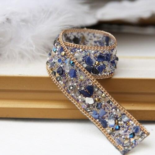 Free shipping 2*50cm/lot Rhinestone chain Cake Ribbon Trimming Wedding Decoration for sewing accessories