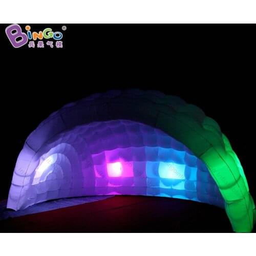 Free shipping 5.5X4X3.5 M LED lighting inflatable dome tent for stage prop high quality dome igloo toy tent for wedding party