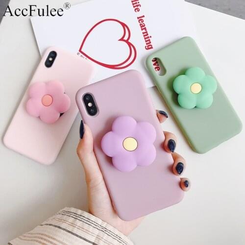 Cute Korea Flower Bracket Case for Samsung Galaxy Note 20 Ultra 10 Lite 9 8 5 4 3 Stand Holder TPU Back Cover