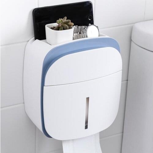 Fashion Paper Holder Case Bathroom ABS Material Water Proof Nail Free Phone holder Paper Holder Accessories