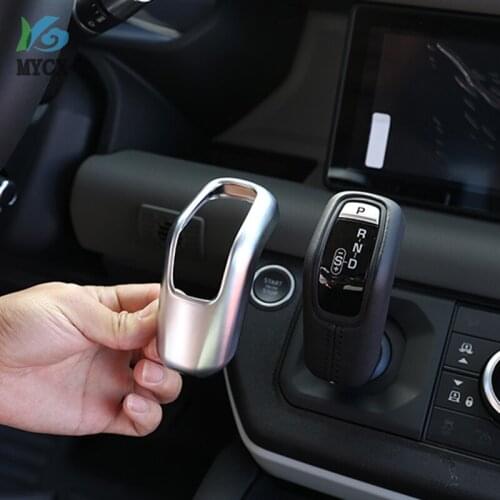 For Land Rover Defender 110 130 2021-20 ABS Carbon Fiber Texture/Silver Car Gear Shift Head Cover Trim Stickers Car Accessories