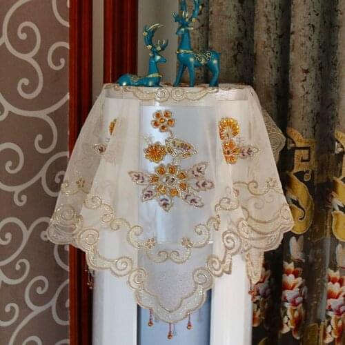 Elegant Embroidery beading sequin bed Table Runner flag cloth cover Lace tablecloth mat kitchen wedding Christmas party decor