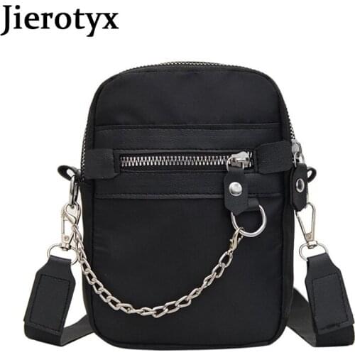 JIEROTYX Fashion Flap Trendy Women Crossbody Bag Casual Multi-Pocket Shoulder Bags Female Chic Chain Decoration Shoulder Bag