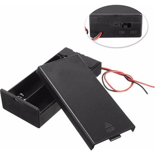 DC 7.4V Battery Storage Box Case Black Plastic Batteries Holder ON/OFF Switch Wire Suitable For 2x 18650 3.7V Battery