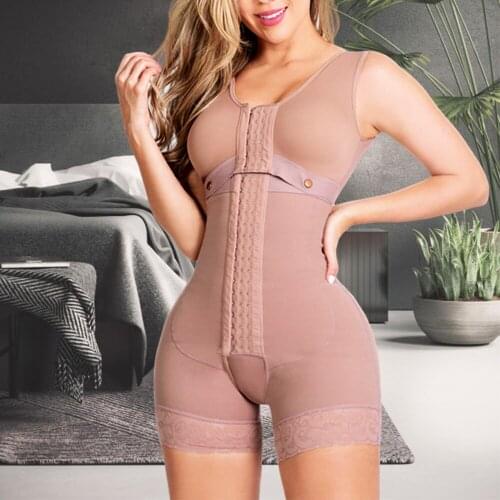 High Compression Shapewear With Hook And Eye Front Closure shaper Adjustable Bra Slimming Bodysuit
