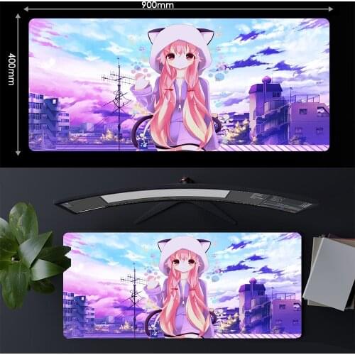 Cat Cute Cartoon Mouse Pad Anime Mousepad Gamer Pink Desk Mat Large Xxl Gaming Accessories Office Computers Deskmat DropShipping