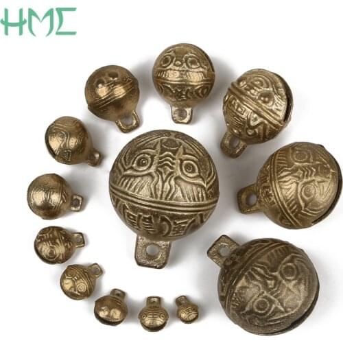 Brass Chinese Good Luck Tinkle Bell Tiger Charm for Bracelet Necklaces Anklet Jewelry Making Pet Pendants Hanging Big Hole Beads