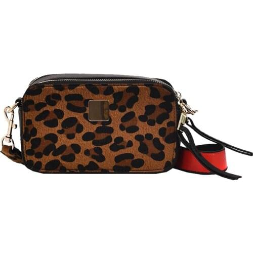 LXTAZG Fashion Famous Designer Brand Small Women Fake animal fur Handbags plush Leopard Shoulder Bag clutch bags Messenger Bags