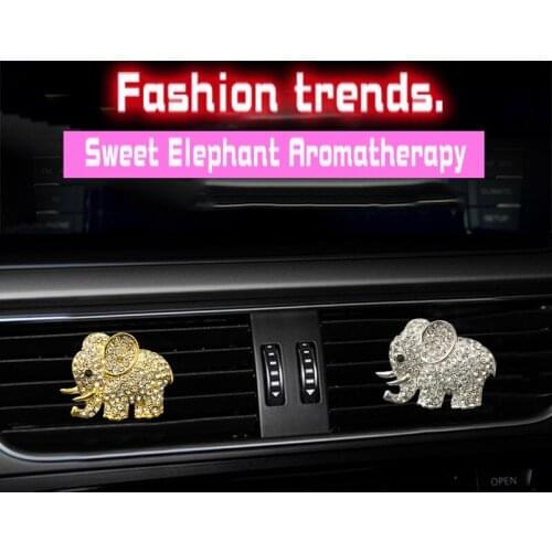 Fashion Trend Water Diamond Elephant car Air conditioning outlet perfume car perfume car interior accessories car fragrance