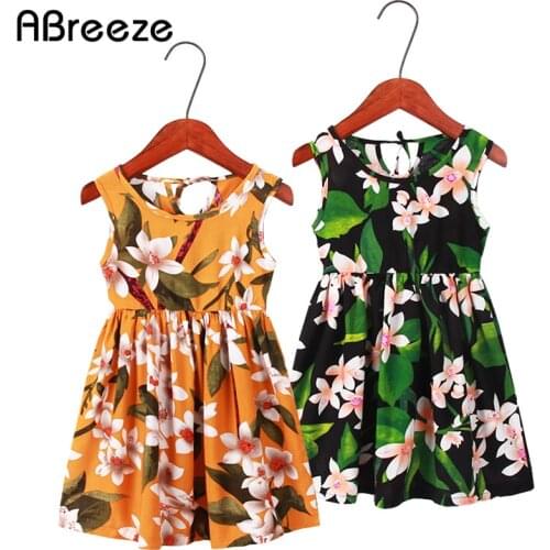 New Girls Sleeveless Dress big Girl Clothes Summer Kids Cotton Princess Dress Children Print Floral vest Dresses Kid Outfit