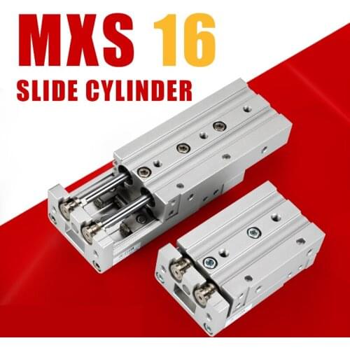 MXS Double acting air slide table cylinder Air Pneumatic bore 16- 25mm stroke 10/20/30/40/50/75/100/125/150 be Customized
