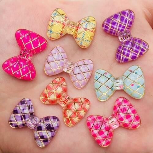 120pcs Mix Resin 15*22mm Colorful Butterflies Bow Flat Back Rhinestone Appliques DIY Wedding Scrapbook Craft SF600*6