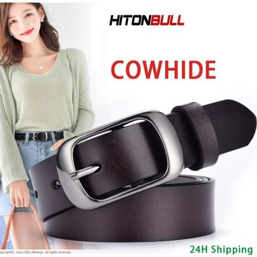 HITONBULL Womens Belt Ladies Strap Luxury Brand Fashion Series Casual Pants Jeans Decorative Belt Classic Genuine Leather Belts