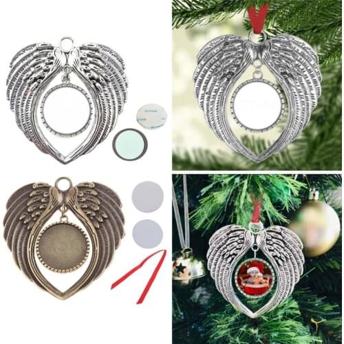 Sublimation Wing Ornament Decorations Angel Wing Shape DIY Photo Blank Hot Transfer Printing Pendant MDF Jewelry Making
