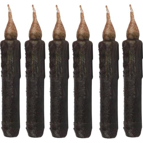 17cm LED Flameless Wax Candle Battery Operated Taper Pillar Candle LED+Plastic Candles for restaurants hotels museums Black