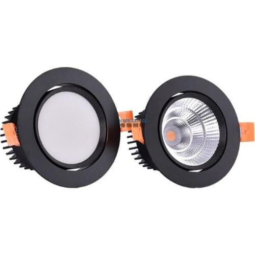 Dimmable LED COB Spotlight Ceiling lamp AC85-265V 3W 5W 7W 9W 12W 15W Aluminum recessed downlights round Led Spot Light