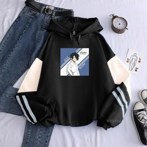 Japanese Anime The Promised Neverland 81194 - Ray Cartoon Hoodies Harajuku Streetwear Casual Winter Unisex Patchwork Sweatshirts