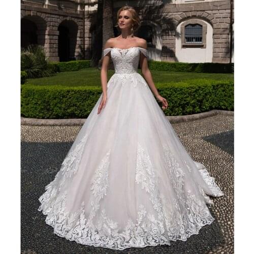 Gorgeous Lace Princess A Line Wedding Dress 2021 Strapless Beading Appliques Bridal Vintage Bride Gowns Vestido De Noiva