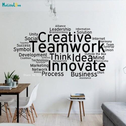 Creative Teamwork Vinyl Wall Decal Word Quote Decoration Office Art Self-adhesive Stickers New Design Murals Poster YT1631