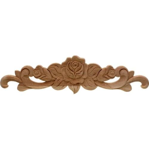 VZLX DIY Manual The Roses Floral Carved Corner Wall Door Cabinet Furniture Decorative Figurines Wood Appliques Upholstery