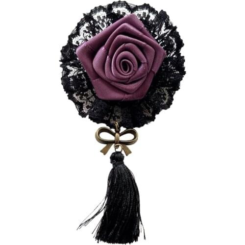 YiYaoFa Handmade Rose Pin & Brooches Antique Black Brooch Buckle Women Accessories Corsage Gift for Her Party Jewelry YBR-46
